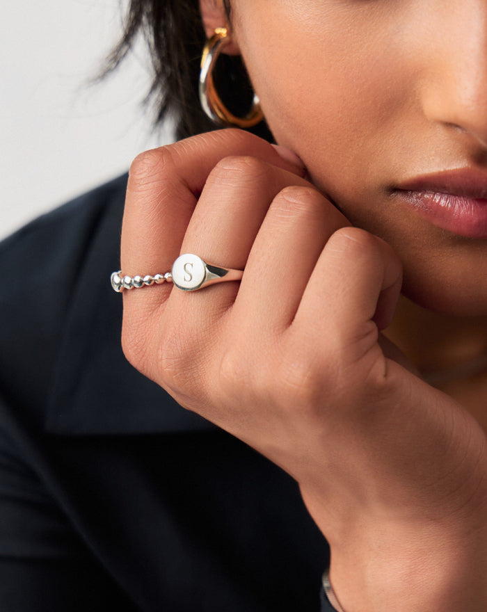 Engravable Round Signet Ring | Sterling Silver Rings Missoma