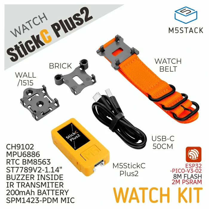 M5StickC PLUS2 with Watch Accessories - m5stack-store