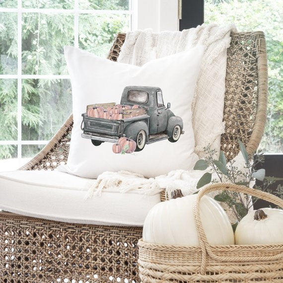Fall Truck Pillow Cover 1