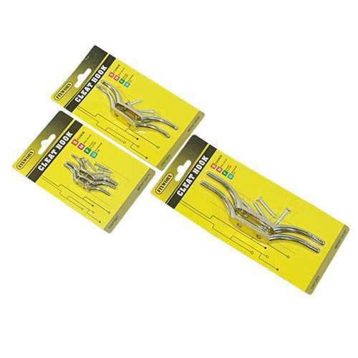 Fixworx Hook Cleat Nickel Plated 65mm 3pc