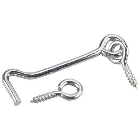 Fixworx Hook Gate & Eye Zinc Plate 100mm 2pc