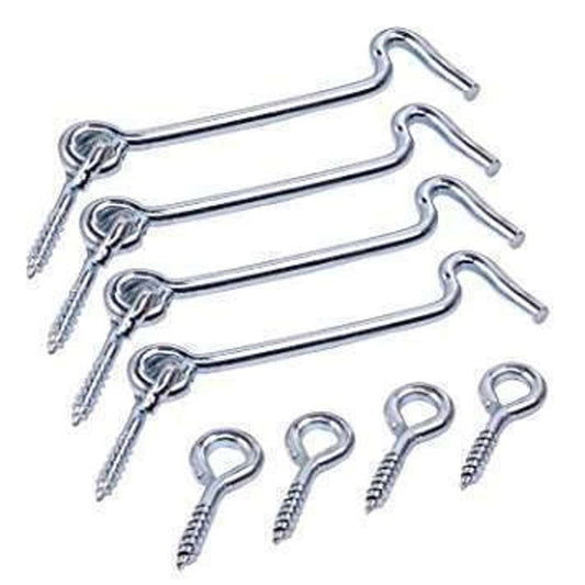 Fixworx Hook Gate & Eye Zinc Plate 50mm 4pc
