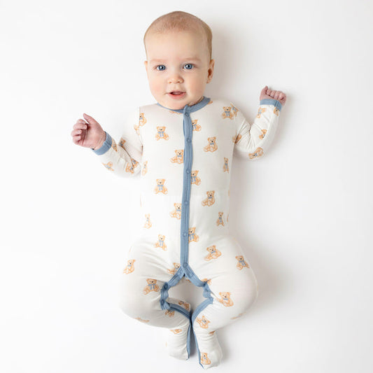Baby wearing Footie in Teddy Bear