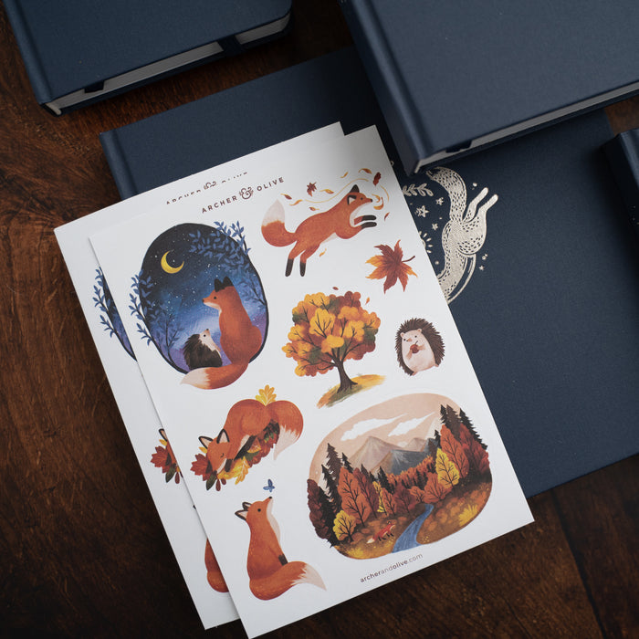 Forest Foxes Sticker Set - Archer and Olive