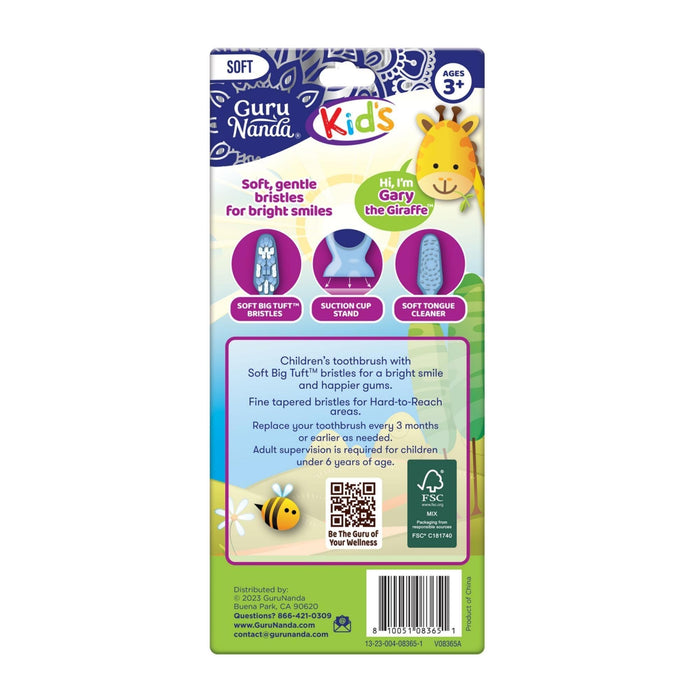Fun Animals Kids' Toothbrush with Suction Cup (4-Pack) - GuruNanda