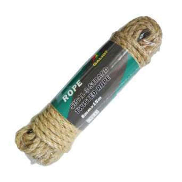 Galiot Rope Sisal 3 Ply 8mm x 15m