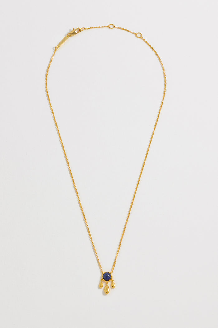 Gemstone Droplet Pendant Necklace