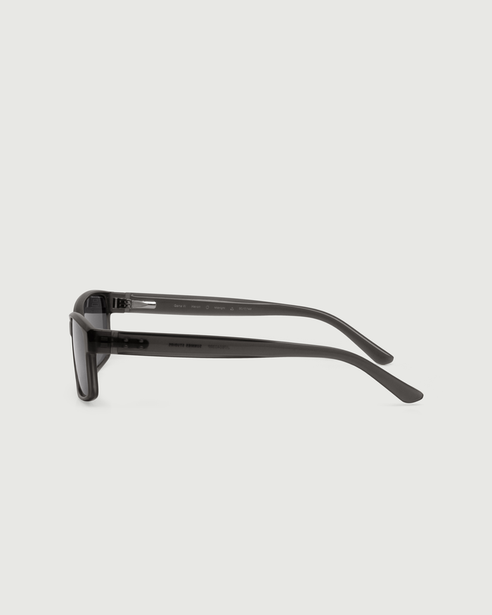 Heron::Gene Wide Sunglasses rectangle black recycled polyester side