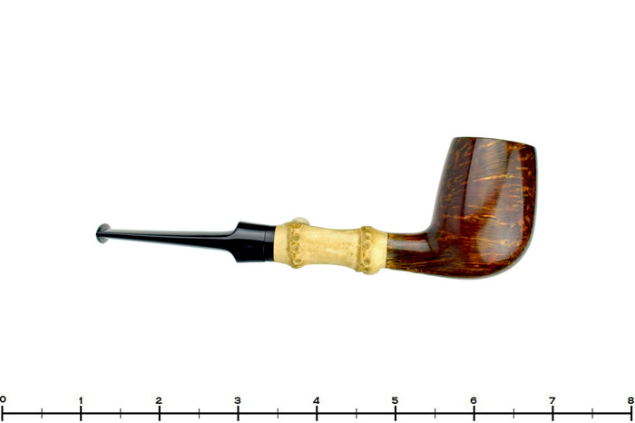 Blue Room Briars is proud to present this George Boyadjiev Pipe 111 B Grade Billiard with Bamboo