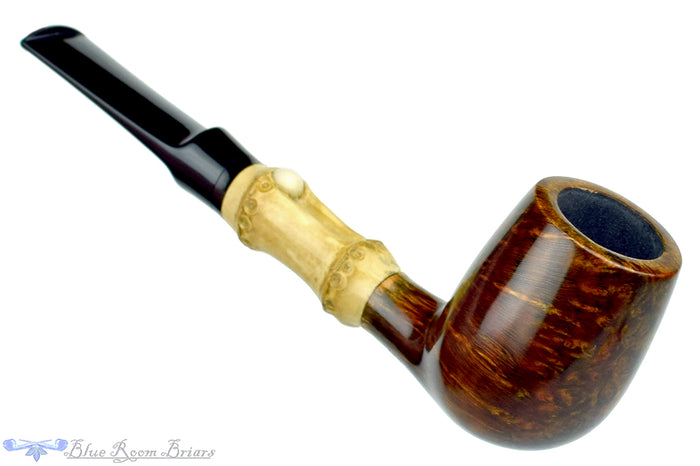 Blue Room Briars is proud to present this George Boyadjiev Pipe 111 B Grade Billiard with Bamboo