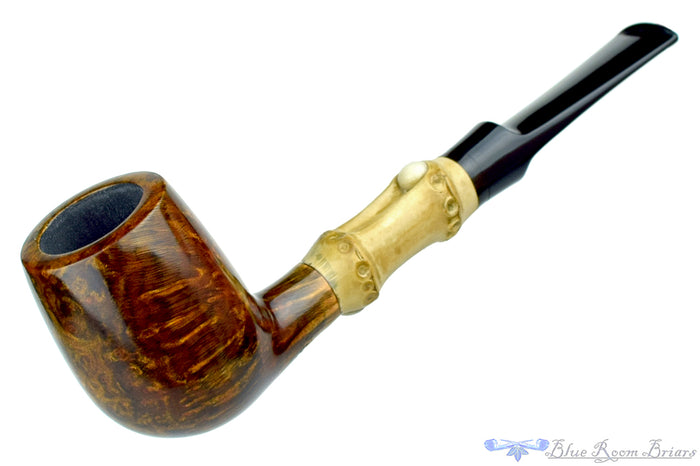Blue Room Briars is proud to present this George Boyadjiev Pipe 111 B Grade Billiard with Bamboo