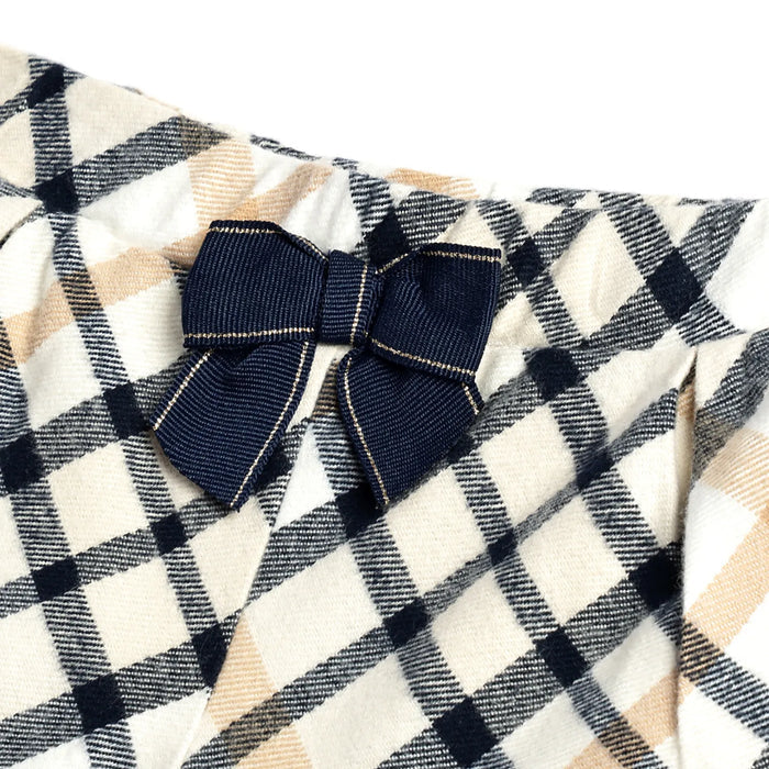 Girls Beige Checked Shorts