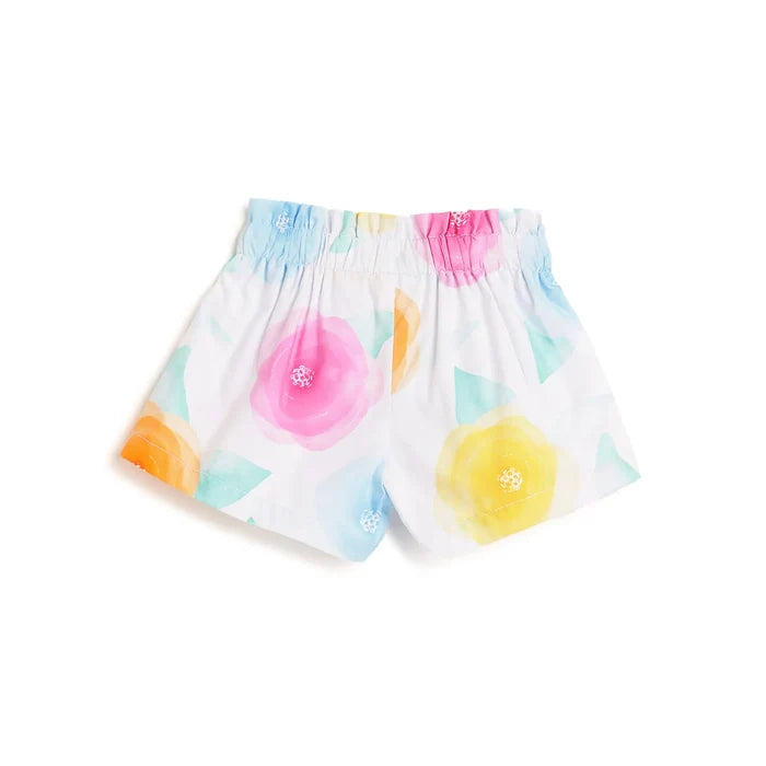 Girls Floral Printed Cotton Shorts