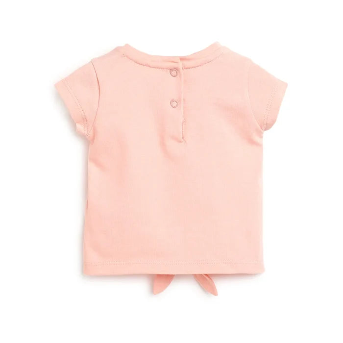 Girls Peach Graphic Printed Top
