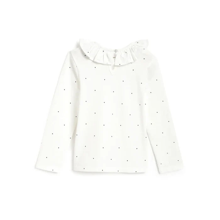 Girls White and Blue Printed T-Shirt