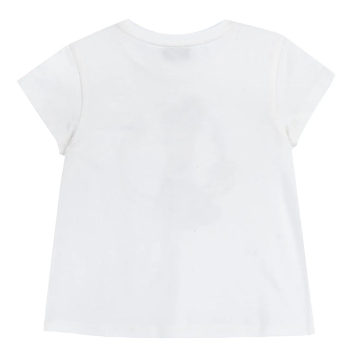 Girls White Graphic Printed T-shirt