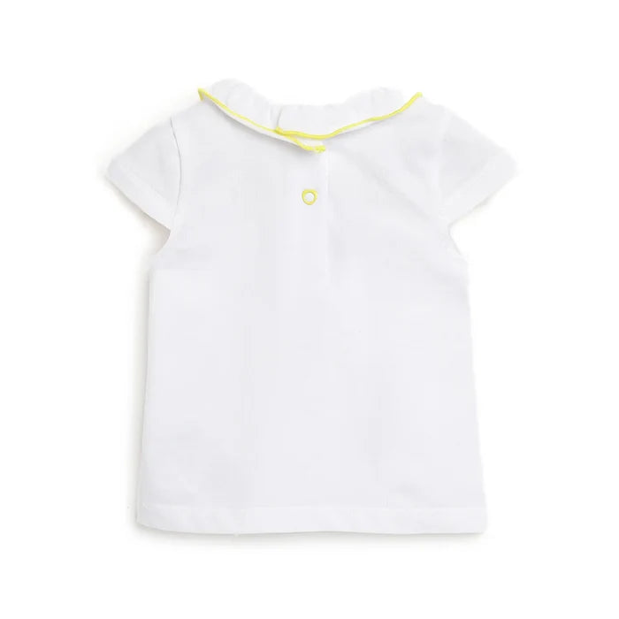 Girls White Graphic Printed Top