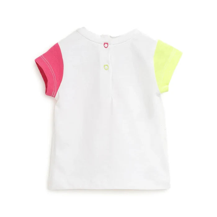 Girls White Printed T-shirt