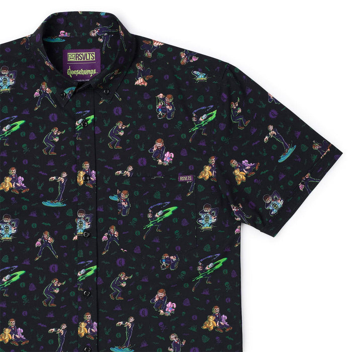 RSVLTS XS Goosebumps Short Sleeve Shirt Goosebumps "Slap Happy Hijinks" – KUNUFLEX Short Sleeve Shirt Goosebumps "Slap Happy Hijinks" – KUNUFLEX Short Sleeve Shirt
