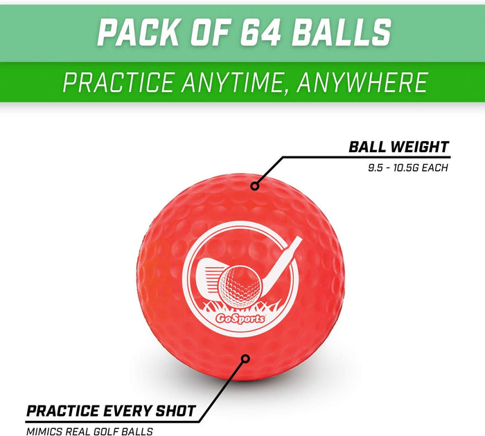GoSports Foam Golf Practice Balls 64 Pack
