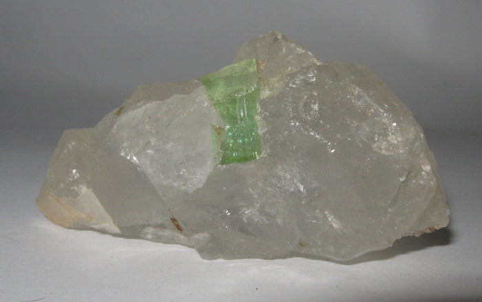Green Tourmaline in Quartz | Of Coins & Crystals