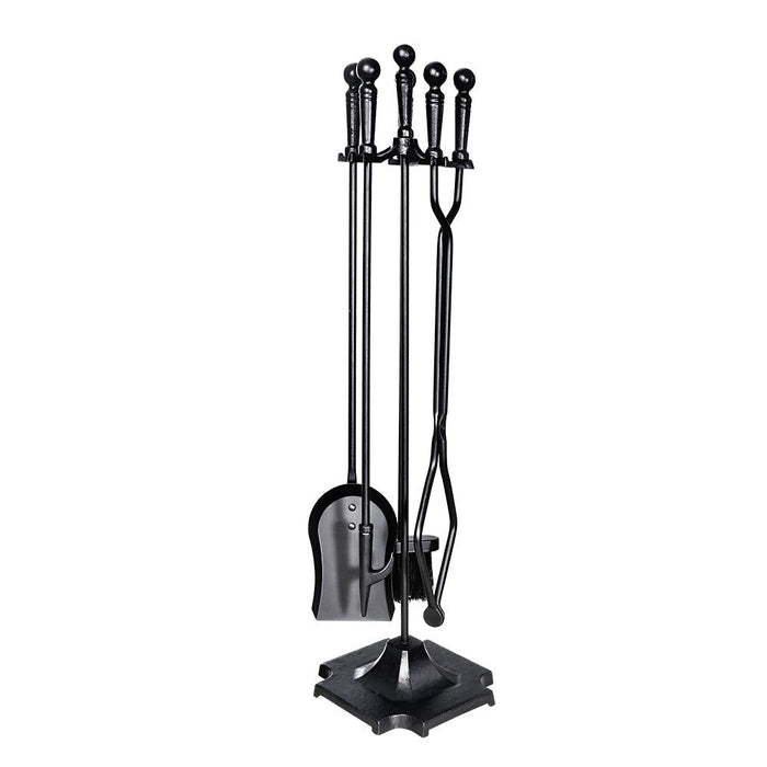 Grillz Fireplace Tool Set Fire Place Tools Poker Brush Shovel Stand Tongs -Home Living Store - -