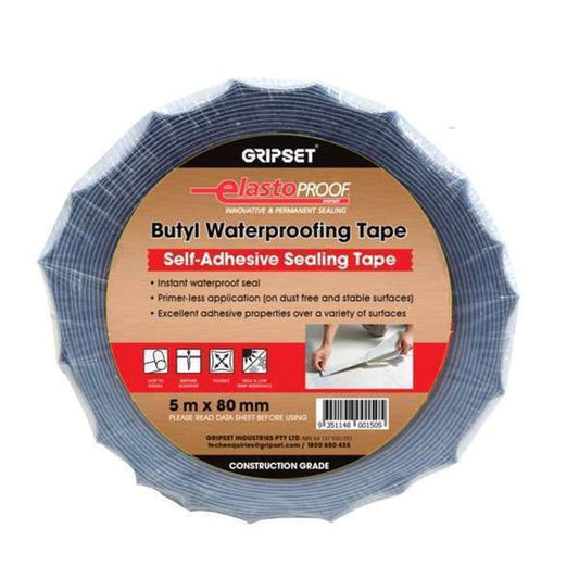 Gripset Elast 80mm Butyl Waterproof Tape 10m