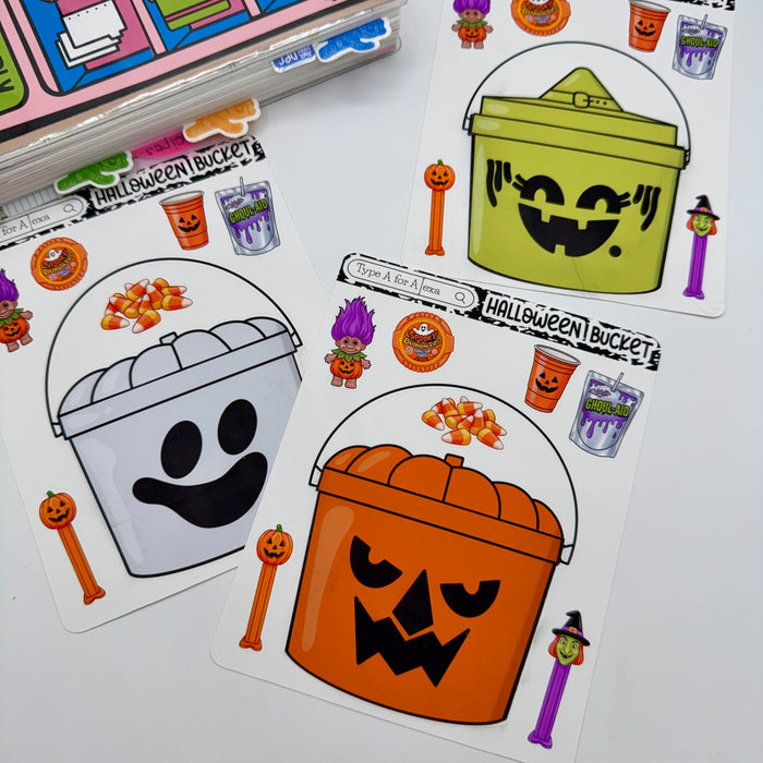 Halloween Bucket Jumbo Journaling Sticker Pocket