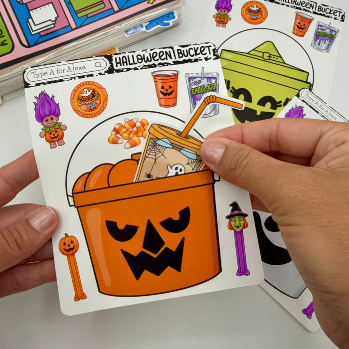 Halloween Bucket Jumbo Journaling Sticker Pocket