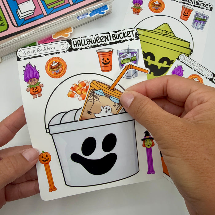 Halloween Bucket Jumbo Journaling Sticker Pocket