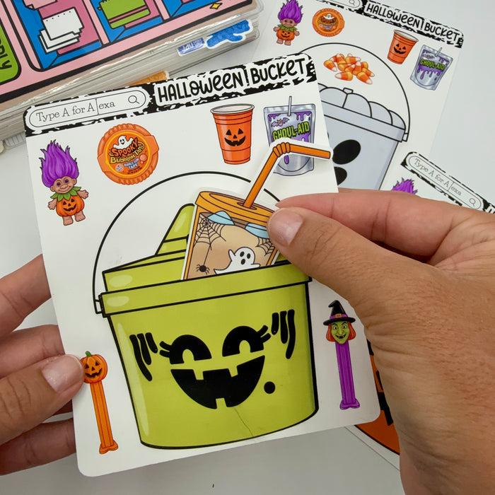 Halloween Bucket Jumbo Journaling Sticker Pocket