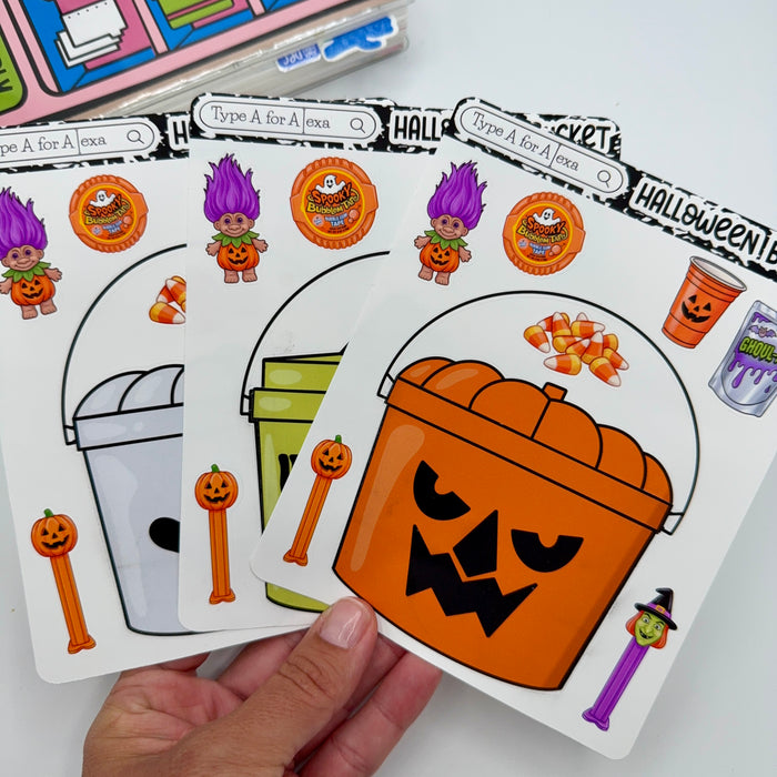 Halloween Bucket Jumbo Journaling Sticker Pocket