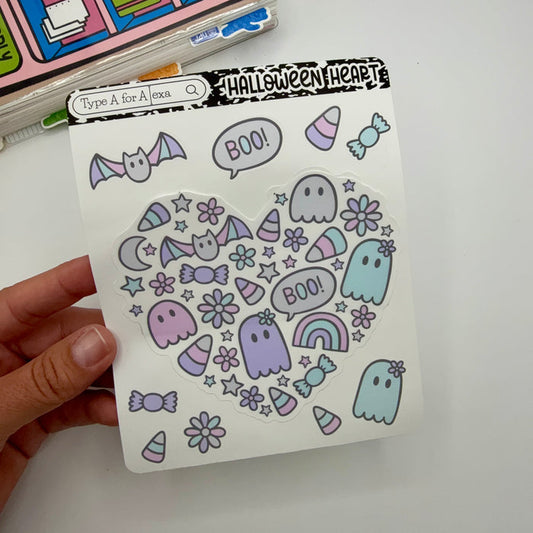 Halloween Heart Jumbo Journaling Sticker Pocket
