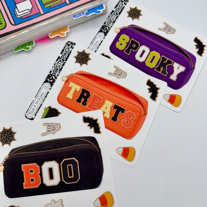 Halloween Varsity Pouch Jumbo Journaling Sticker Pocket