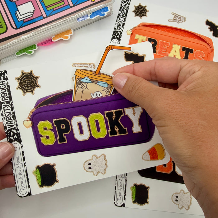 Halloween Varsity Pouch Jumbo Journaling Sticker Pocket