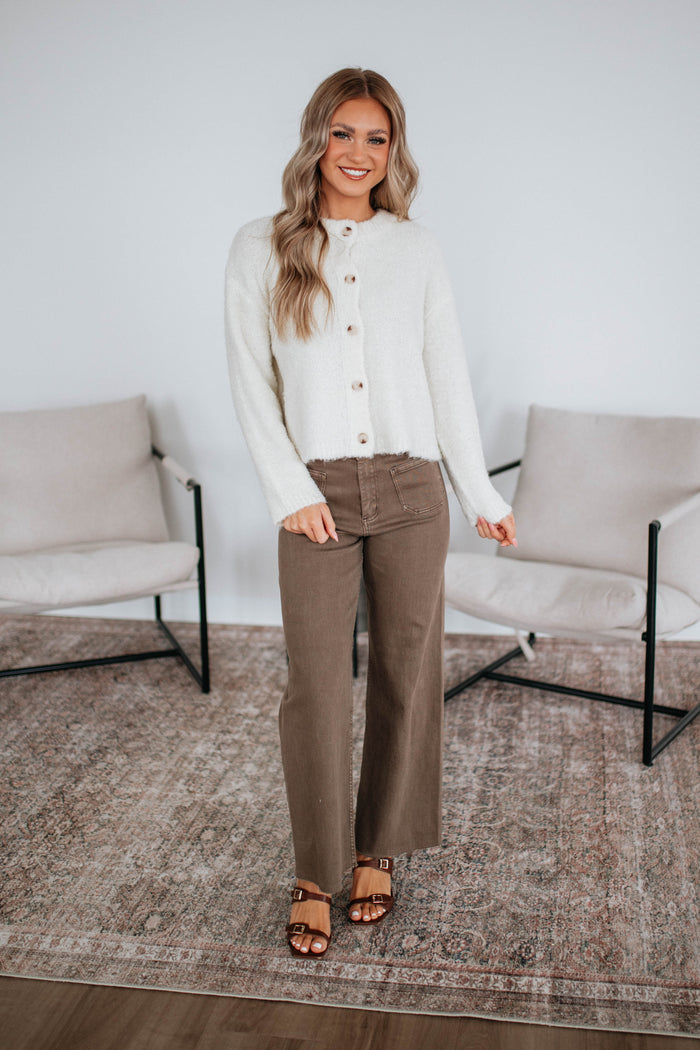 Hannah Wide Leg Pants - Cocoa