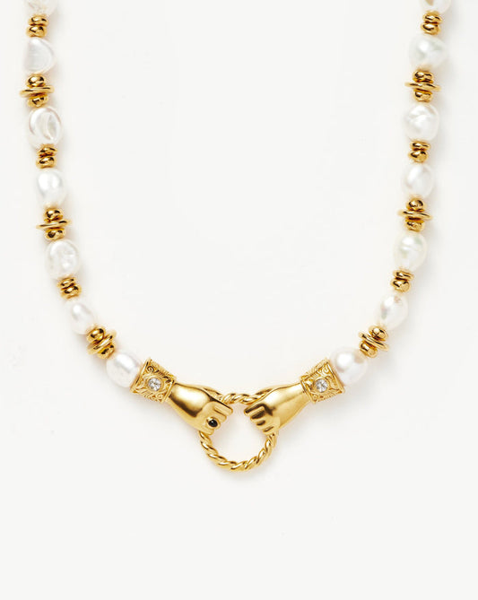 Harris Reed In Good Hands Chunky Beaded Gemstone Necklace | 18ct Gold Plated/Pearl Necklaces Missoma