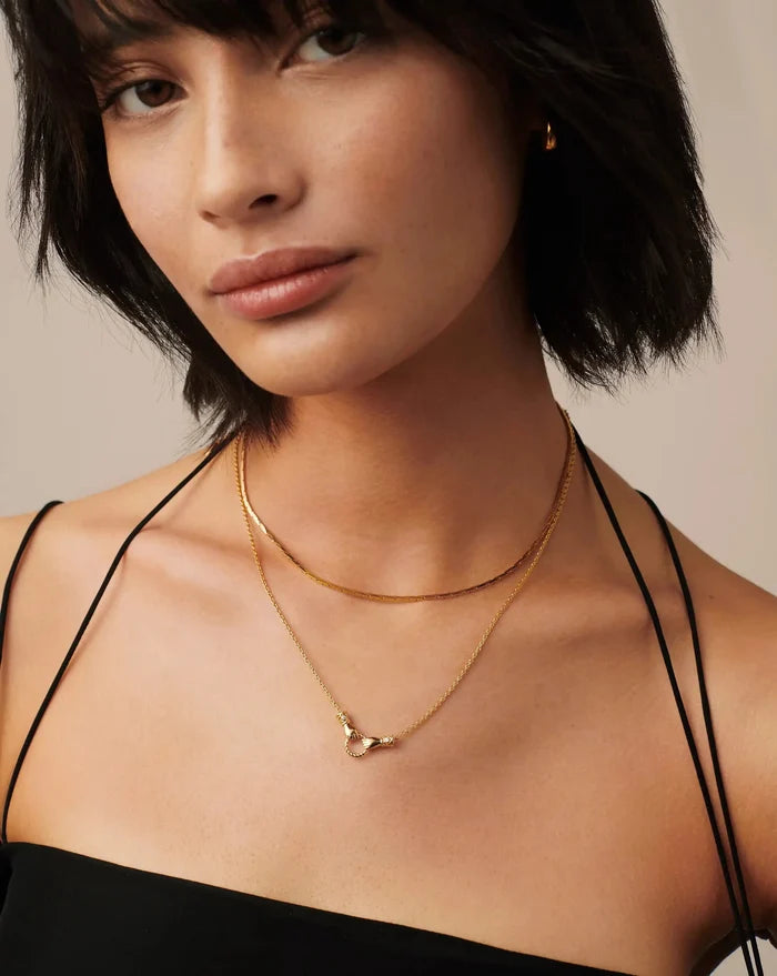Harris Reed In Good Hands Mini Pendant Slider Necklace | 18ct Gold Plated/Cubic Zirconia & Black Onyx Necklaces Missoma