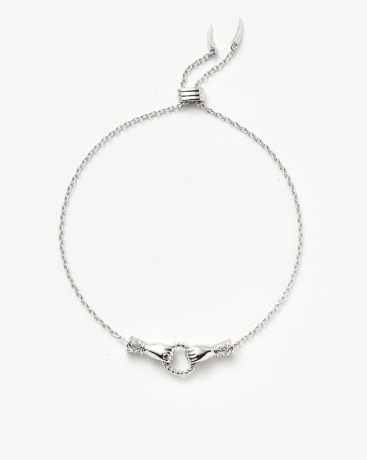 Harris Reed In Good Hands Slider Bracelet | Silver Plated/Cubic Zirconia & Black Onyx Bracelets Missoma
