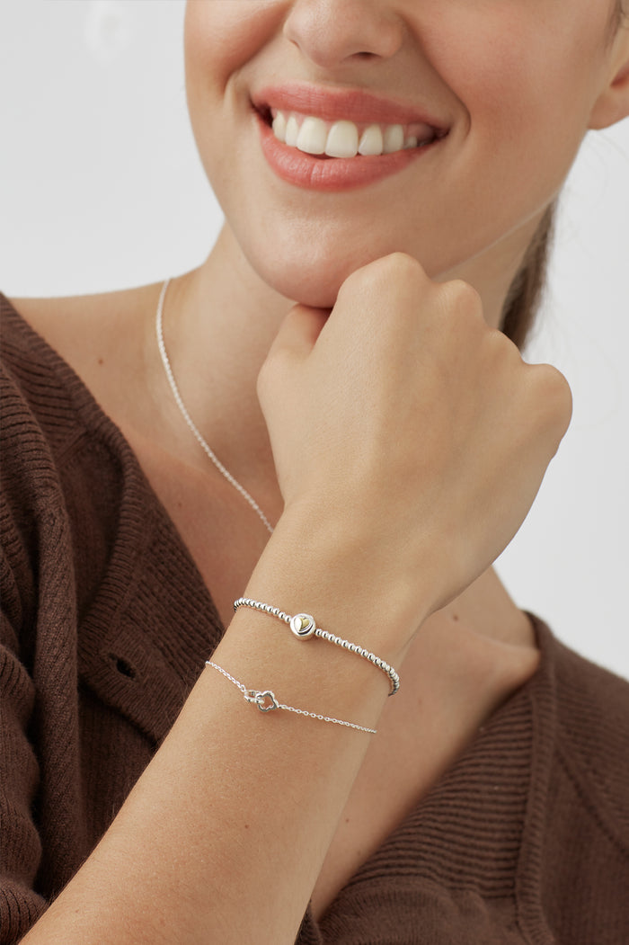 Heart Disc Bead Bracelet
