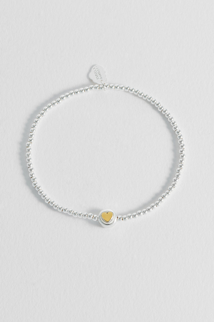 Heart Disc Bead Bracelet