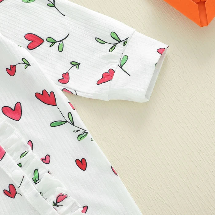 HEART FLOWERS Ruffle Jumpsuit