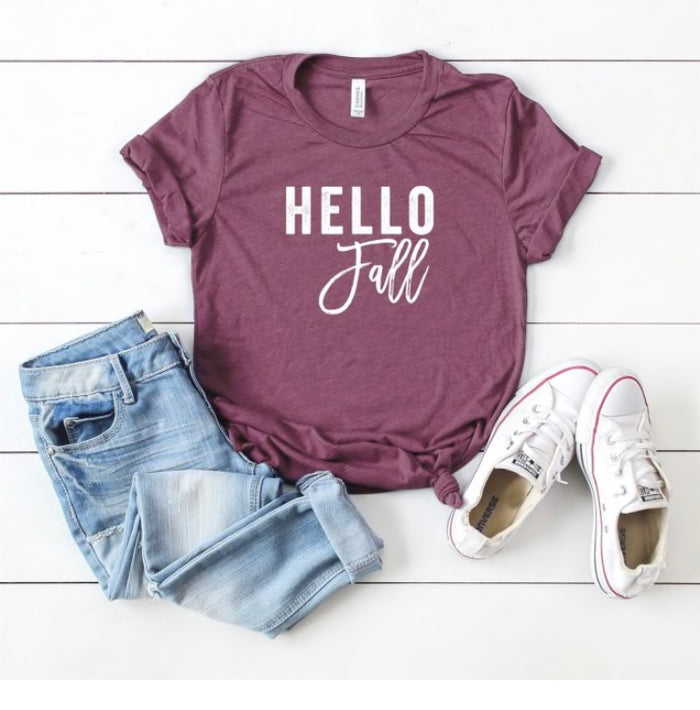 Hello Fall Mauve T-Shirt