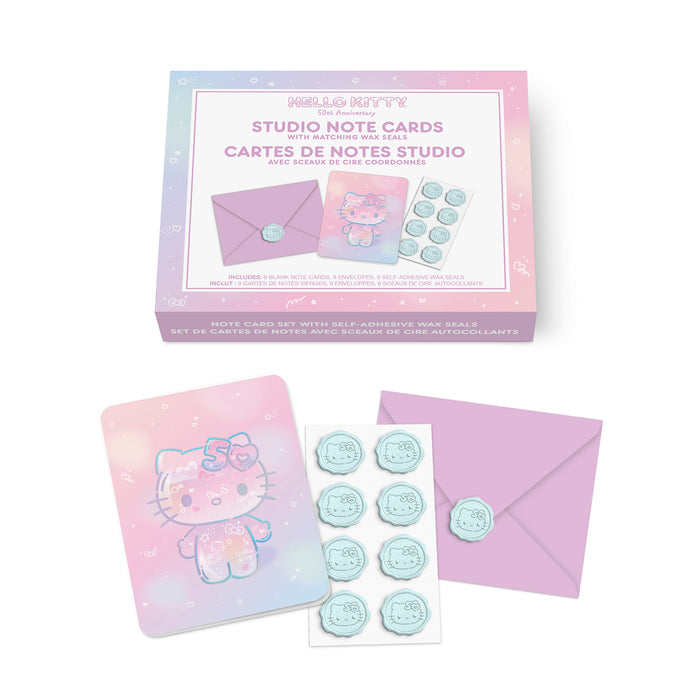 Hello Kitty x Studio Oh! 50th Anniversary 25-Pc Note Cards & Wax Seals Set Stationery Orange Circle