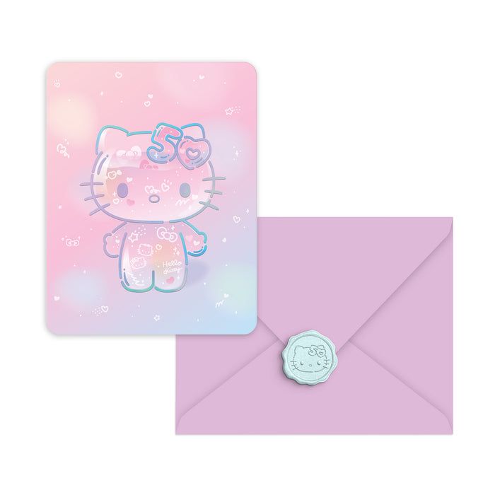 Hello Kitty x Studio Oh! 50th Anniversary 25-Pc Note Cards & Wax Seals Set Stationery Orange Circle
