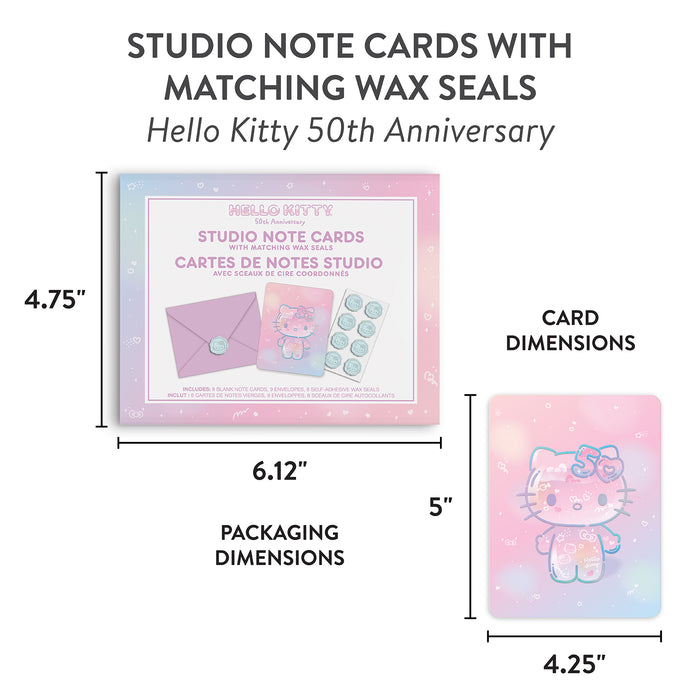 Hello Kitty x Studio Oh! 50th Anniversary 25-Pc Note Cards & Wax Seals Set Stationery Orange Circle
