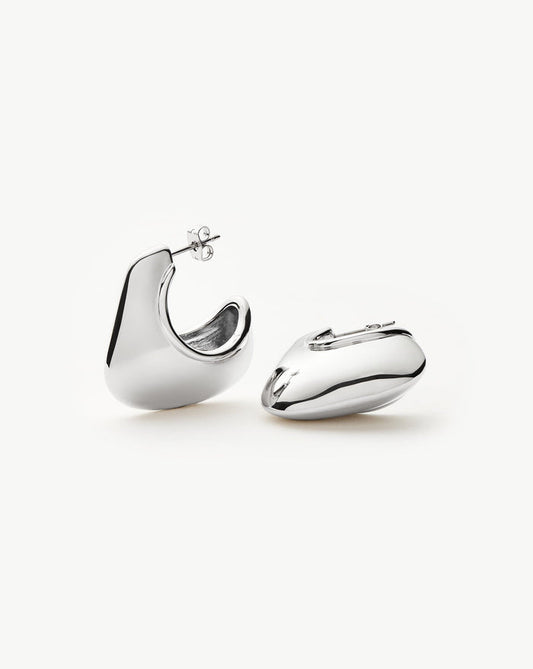 Hera Dome Large Hoop Earrings | Silver Plated Earrings Missoma