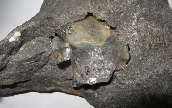 Herkimer Diamond in Matrix w/ Calcite | Of Coins & Crystals