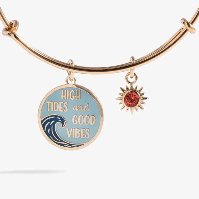 High Tides Good Vibes Charm Bangle