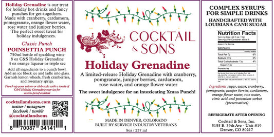 Holiday Grenadine | Cocktail & Sons 8oz
